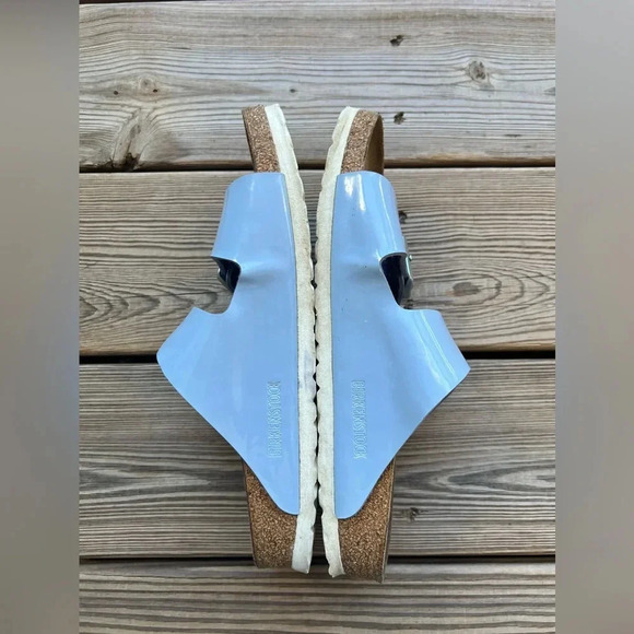 BIRKENSTOCK ARIZONA DOVE BLUE PATENT Sz 40 M7 W9 - Picture 4 of 8